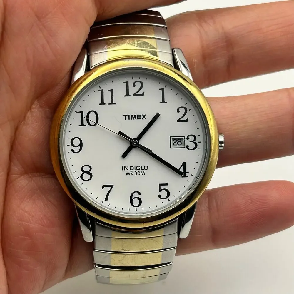 Timex Two-tone Easy Reader Men’s Watch Working New Battery